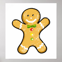 Christmas gingerbread man cookie posters