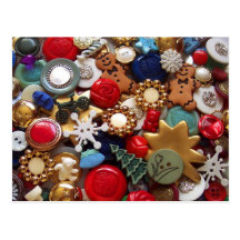 Christmas Gingerbread Men Buttons Post Cards