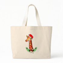Christmas Giraffe Tote Bags