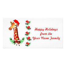 Christmas Giraffe Photo Cards