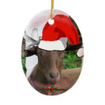 CHRISTMAS GOAT SANTA HAT ORNAMENT ornaments