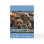 CHRISTMAS GOLDEN RETRIEVER PUPPIES UNDER TREE cards