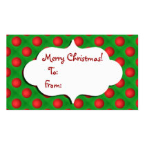 Christmas Green & Red bauble Gift tag Business Cards