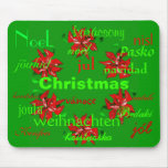 "Christmas Green Wreath Around The World" Mousepad