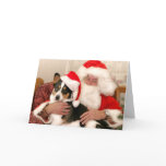 Christmas Greeting Card-Santa and his Welsh Corgi