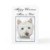 Christmas Greeting Card, with Cute Westie Dog