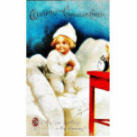 Christmas greeting with a cute baby sitting on a s photo sculptures