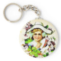 Christmas greeting with a girl plays music keychains