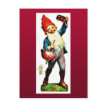 Christmas greeting with a guy beating drum and ano post card