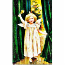 Christmas greeting with an angel rings the bell acrylic cut out