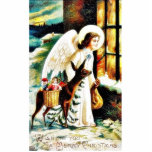 Christmas greeting with an angels comes by deer ca photo sculptures