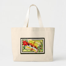 Christmas greeting with bible tote bags