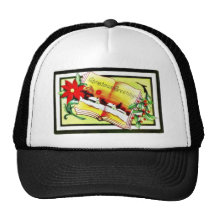 Christmas greeting with bible trucker hat