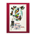 Christmas greeting with birds postcards