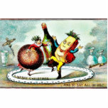 Christmas greeting with cartoon of wines and fruit photo sculptures