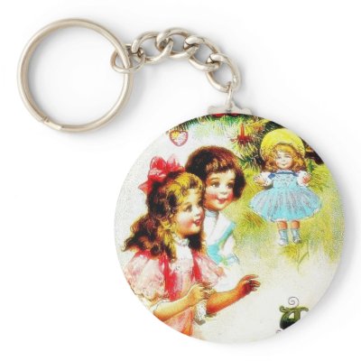 Christmas greeting with girls looking at the chris key chains by RememberChristmas
