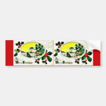 Christmas greeting with scenary bumper sticker
