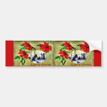 Christmas greeting with scenary bumper stickers