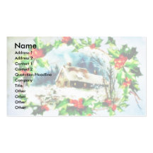 Christmas greeting with scenary business card template