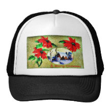 Christmas greeting with scenary hat