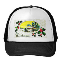 Christmas greeting with scenary hat