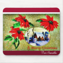 Christmas greeting with scenary mouse pad