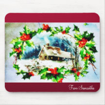 Christmas greeting with scenary mouse pads