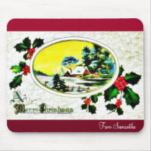 Christmas greeting with scenary mousepad