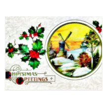 Christmas greeting with scenary postcards