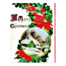 Christmas greeting with scenary postcards