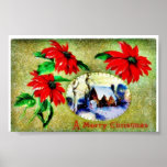 Christmas greeting with scenary posters