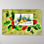 Christmas greeting with scenary posters
