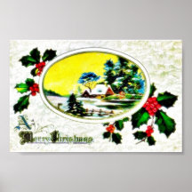 Christmas greeting with scenary posters