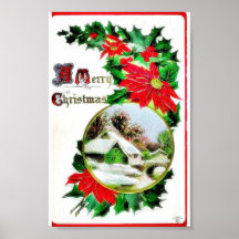 Christmas greeting with scenary print