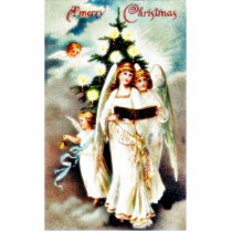 Christmas greeting with two angels reading bible photo cut out