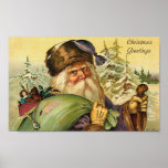 Christmas Greetings / Father Christmas Poster posters