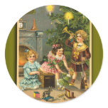 Christmas Greetings Victorian Art Xmas Cards stickers