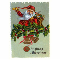 Christmas Greetings-Vintage Santa Claus Photo Cut Out