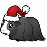 Christmas Guinea Pig Ornament (long hair) photo sculptures