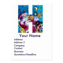 CHRISTMAS H LETTER / INSPIRED SANTA MONOGRAM BUSINESS CARD TEMPLATE
