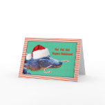 Christmas, Happy Holidays, Alligator,  Santa Hat Greeting Cards