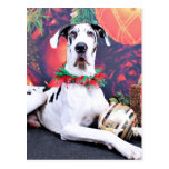 Christmas - Harlequin Great Dane - Baron Post Cards