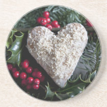 Christmas heart coaster
