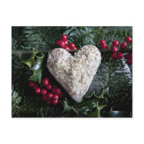 Christmas heart postcard
