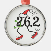 Christmas Holiday 26.2 Funny Marathon Runner Christmas Tree Ornament