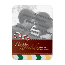 Christmas Holiday Candy Canes 2 Photo Magnet