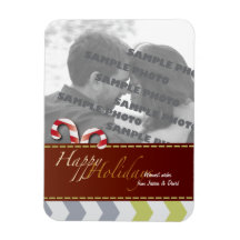 Christmas Holiday Candy Canes 3 Photo Magnet