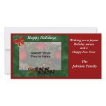 Christmas Holiday Greyhounds Sleigh Photo Card photo cards