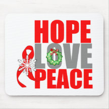 Christmas Holiday Hope Love Peace Blood Cancer Mousepad