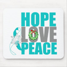 Christmas Holiday Hope Love Peace Cervical Cancer Mouse Mats